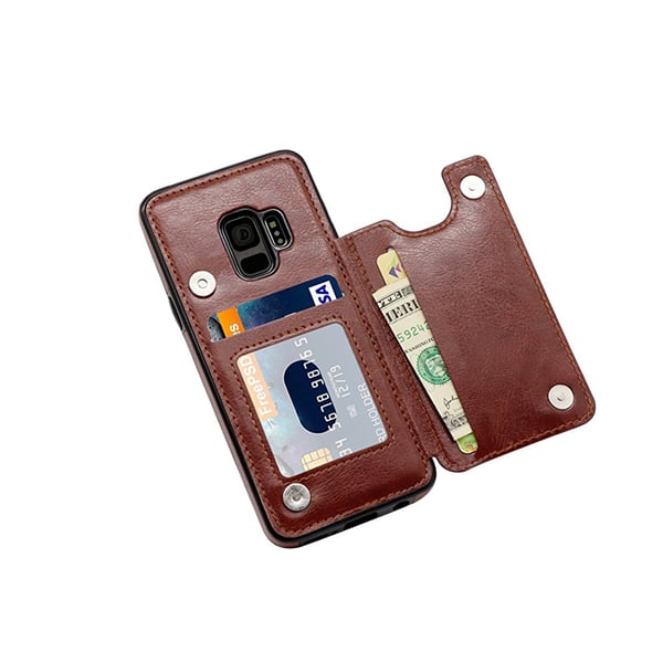 Läderskal med Plånbok/Kortfack till Samsung Galaxy S9