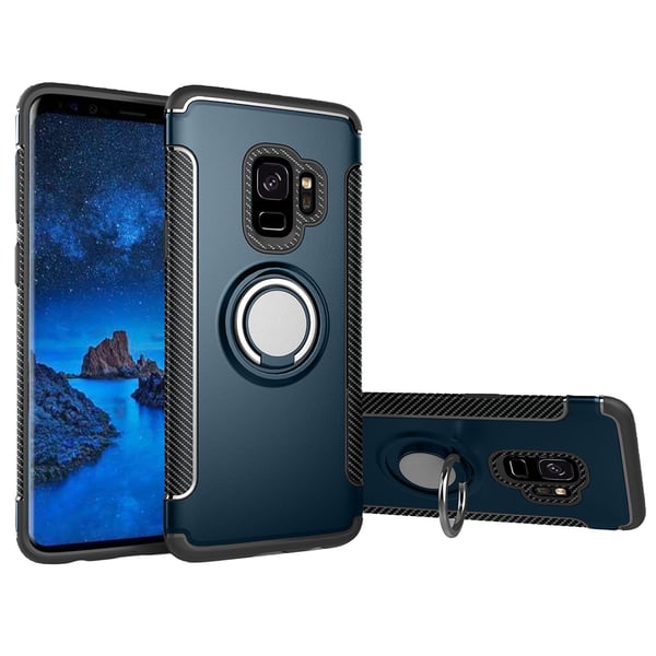Samsung Galaxy S9 - HYBRID Carbonskal med Ringhållare FLOVEME