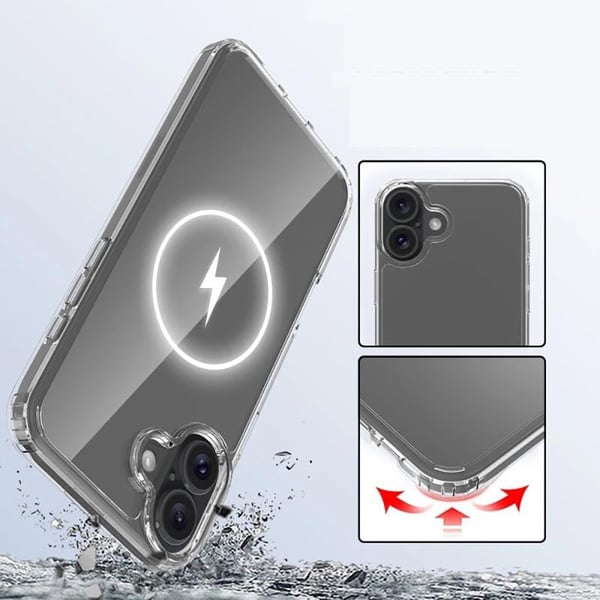 Magnetisk Trådlös Laddning - Stöttåligt Skal för iPhone 16 Plus!