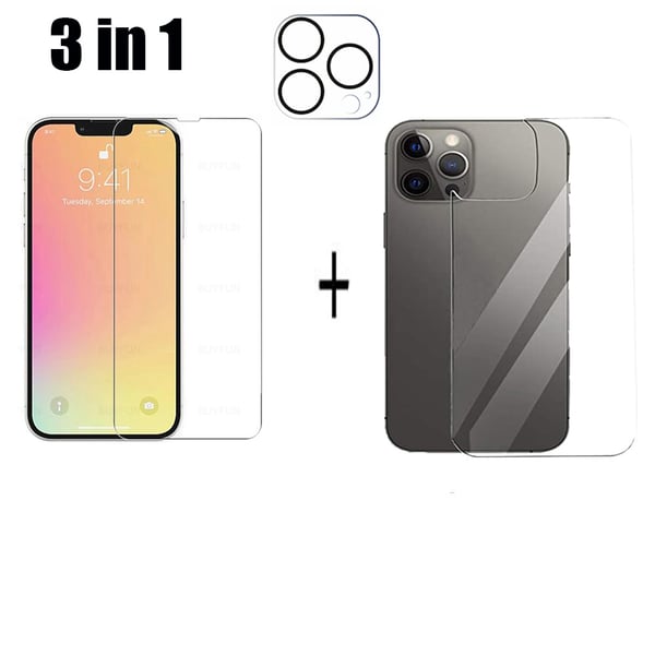 3-in-1 iPhone 13 Pro Fram- & Baksida + Kameralinsskydd