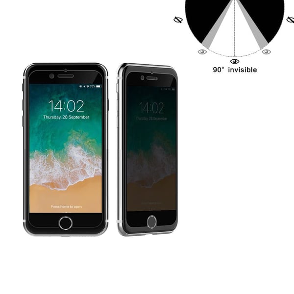 2-PACK iPhone 8 Plus Skärmskydd Anti-Spy HD 0,3mm