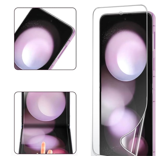 Samsung Galaxy Z Flip 5 - 1 Set Hydrogel Skärmskydd Huvudskärm+Baksida