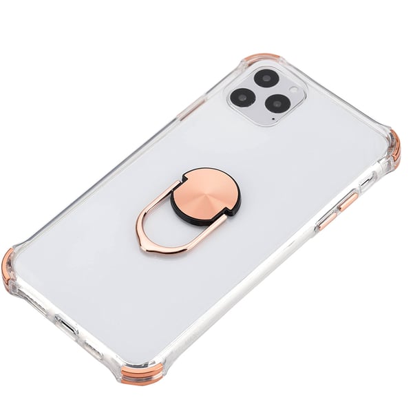 iPhone 11 Pro Max - Skyddande Praktiskt Skal med Ringhållare