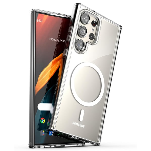 Galaxy S23 ULTRA - Magnetiskt trådlöst laddningsskal med stötskydd