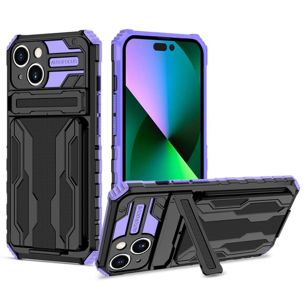 iPhone 15 Flip Cover Wallet Case - Perfekt Skydd med Inbyggt Ställ