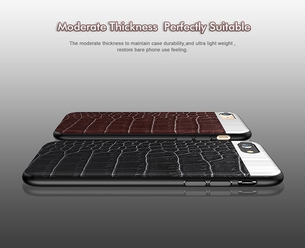 iPhone 7 - Stilrent skal med Krokodilmönster från KISSCASE