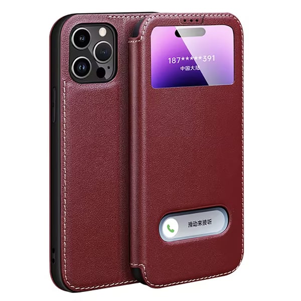 iPhone 14 Pro TPU & Läderfodral för långvarigt skydd