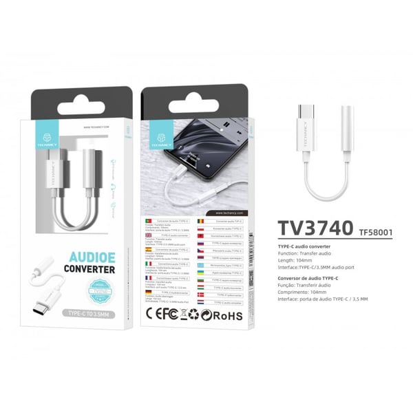 Techancy USB Type C till 3,5 mm Ljudadapter