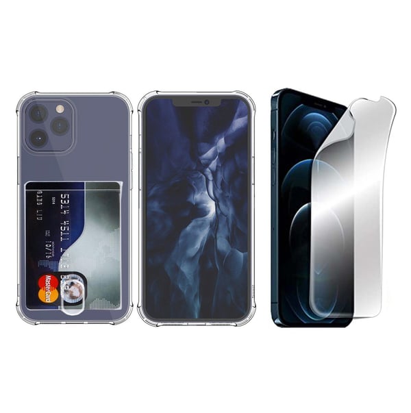 iPhone 13 Pro Max - Skal med Korthållare & Hydrogel Skärmskydd