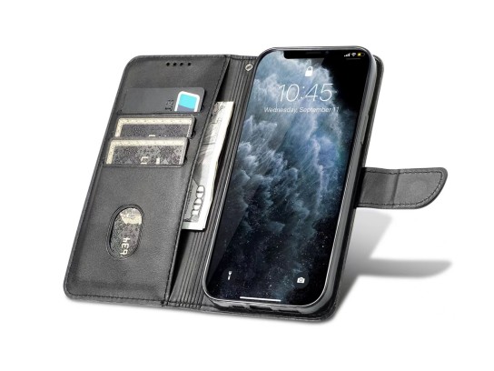 iPhone 11 Pro - Vikbart Läderfodral med Spänne, 3-Kortfack