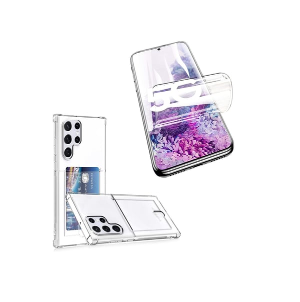 Galaxy S22 Ultra - Skal med Korthållare & Hydrogel Skärmskydd