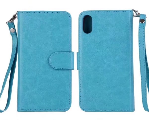 FLOVEMES 9-Kort Plånboksfodral med Extraskal iPhone X/XS