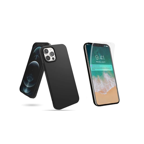iPhone 12 Pro Max - Mattbehandlat Silikonskal & Mjukt Skärmskydd
