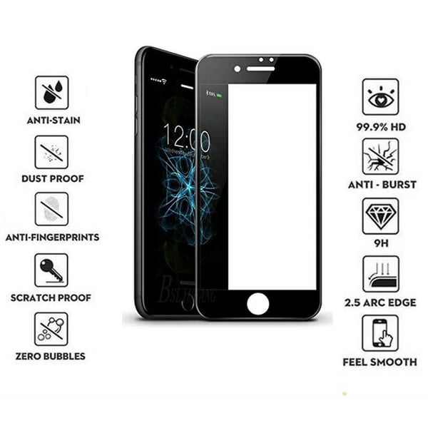iPhone 7 3-PACK Sk�rmskydd 3D 9H Ram 0,2mm HD-Clear