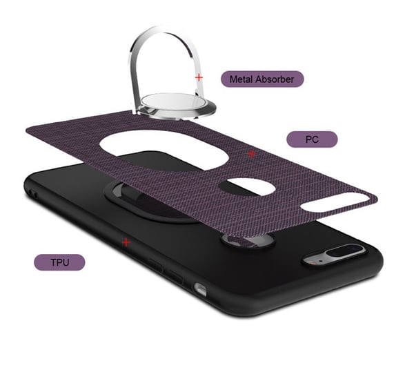 iPhone 6/6S - Praktiskt Silikonskal med Ringh�llare FLOVEME