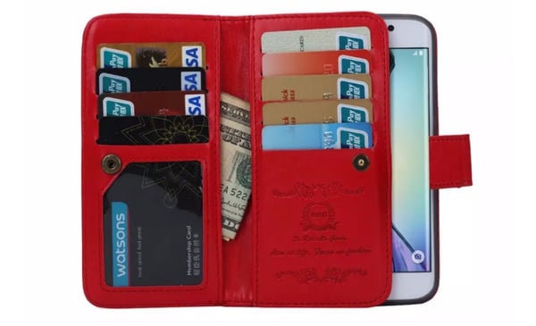 Praktiskt 9-Korts Plånboksfodral med Sedelfack för iPhoneX/XS