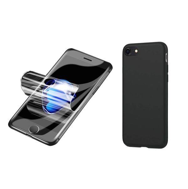 iPhone SE 2022 - Mattbehandlat Silikonskal & Mjukt Skärmskydd