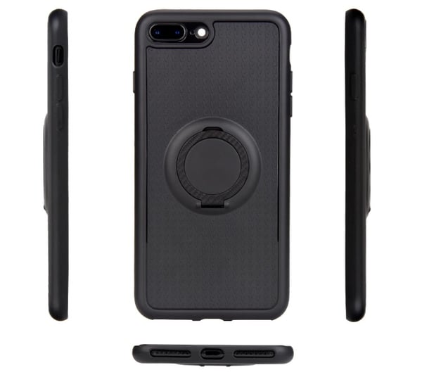 iPhone 6/6S - Silikonskal med Ringhållare (Carbon)