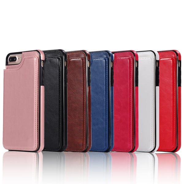 iPhone 8 Plus - Smart Läderskal med Plånbok/Kortfack NKOBEE