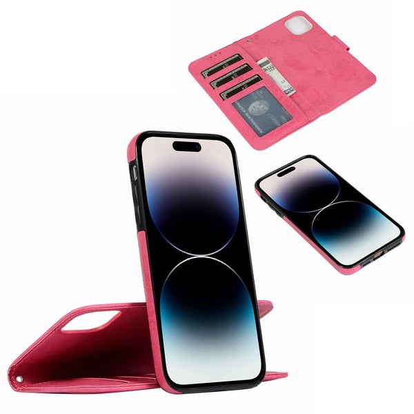 iPhone 15 Plus - Plånboksfodral i PU-läder med 3-kortfack