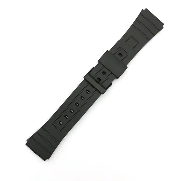 Universalt Svart Resin Armband 12-22mm för Herr/Dam Klocka