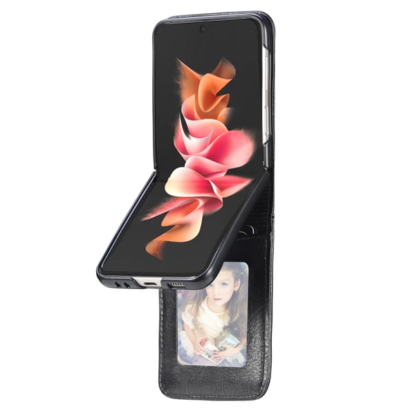 Samsung Galaxy Z Flip 4 - Elegant Smidigt Skal med Kortfack