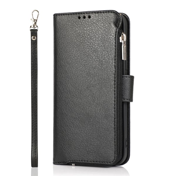 iPhone 15 Plånboksfodral med Dragkedja - Praktiskt Flip-fodral
