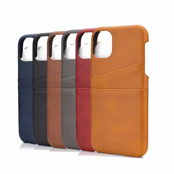 iPhone 15 Plus - Slimmat PU-läderfodral med 2-kortfack