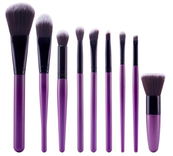 Högkvalitativt borstset i 9-delar (Kabuki-Minerals)