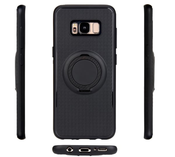 Galaxy S8+ - Carbon Silikonskal med Ringhållare FLOVEME