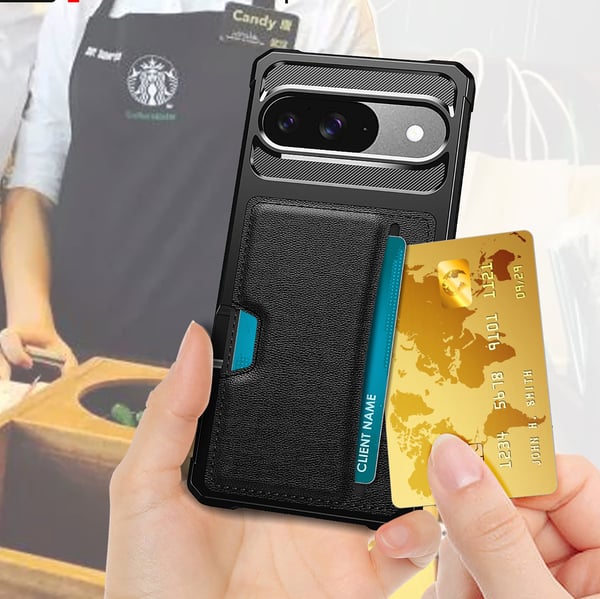 Google Pixel 9/9 Pro - Slimmat Plånboksfodral för 2 kort!