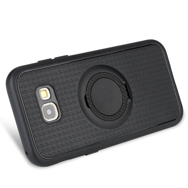 Galaxy S8+ - Carbon Silikonskal med Ringhållare FLOVEME