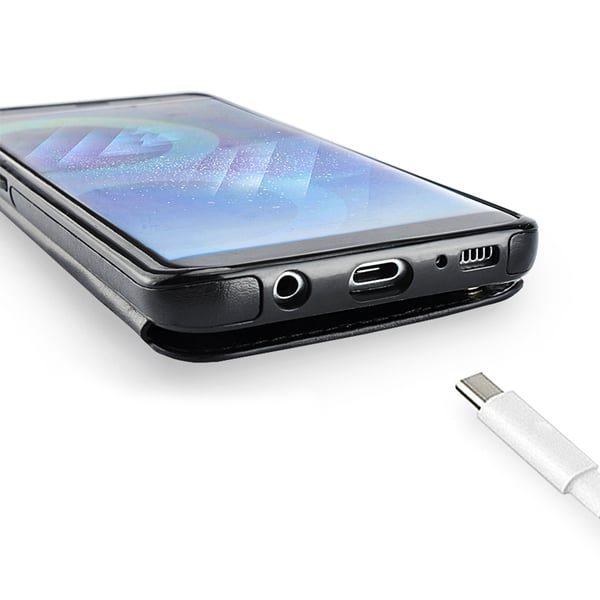 Läderskal med Plånbok/Kortfack till Samsung Galaxy S9+