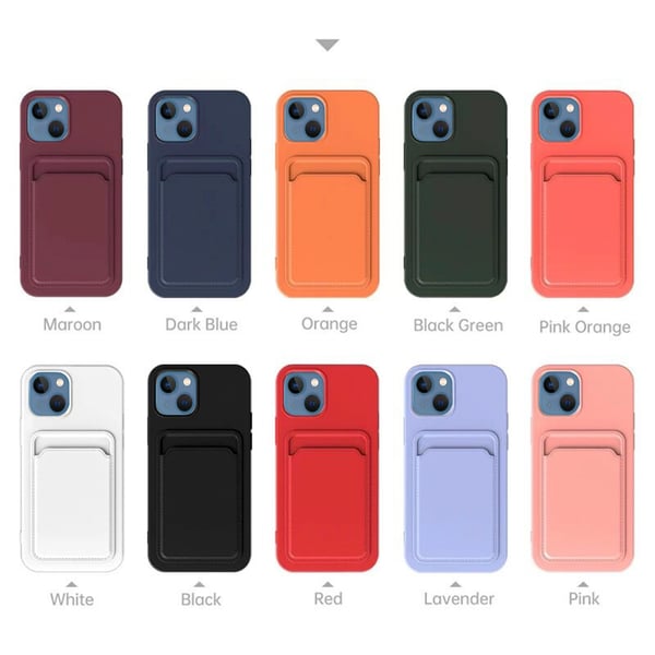 iPhone 14 Plus - Effektfullt Stilsäkert Skal med Korthållare