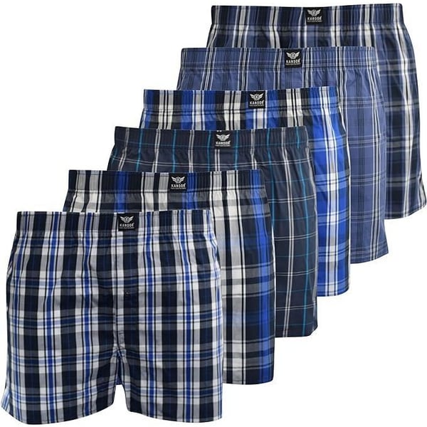 Kandor Mens Daxhe Assorted Designs Woven Boxer Shorts (Pack of 6)