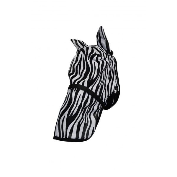 Hy Equestrian Zebra -kärpäsmaski korvilla ja irrotettavalla turvalla
