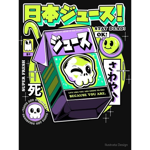Ilustrata Unisex Vuxen Japansk Juice T-shirt
