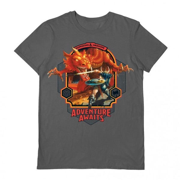 Dungeons & Dragons Unisex Vuxen Äventyr Väntar T-Shirt