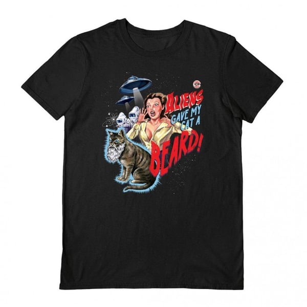 Steven Rhodes Unisex Vuxen Aliens Gav Min Katt Ett Skägg T-Shirt