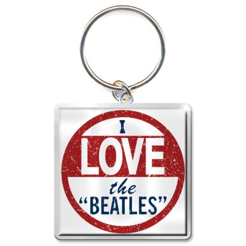 The Beatles I Love Photo Print Keyring
