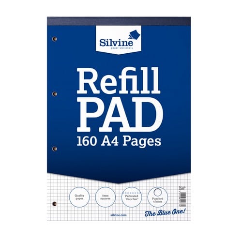 Silvine A4 Refillblok med firkanter (6 pakker med 80 ark)