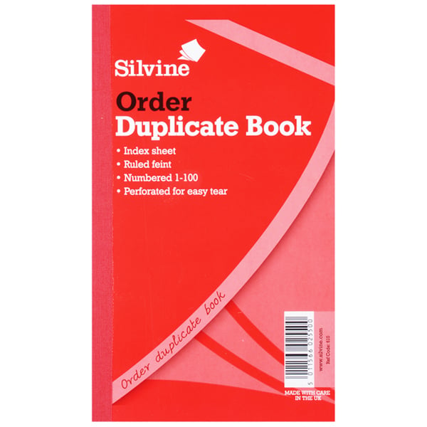 Silvine Duplicate 400 Page Feint Order Book
