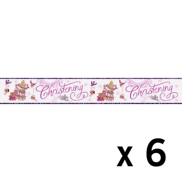 Simon Elvin Girls Christening Foil Banner (6 Pack)