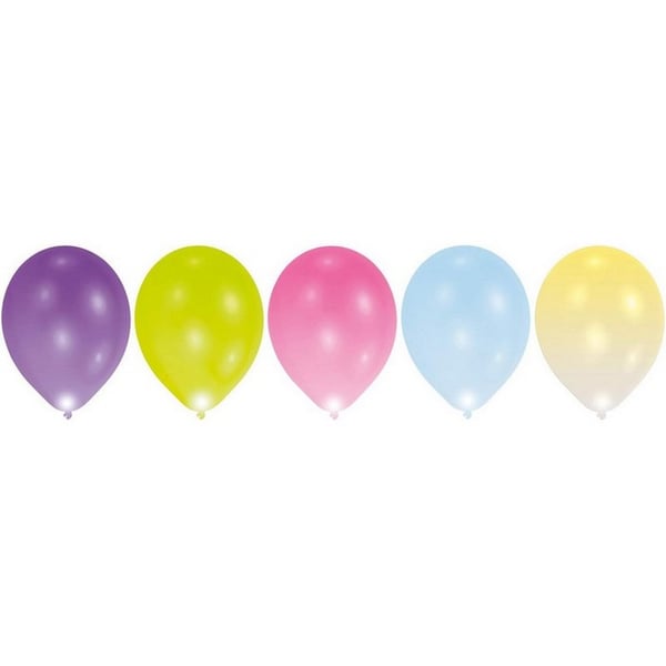Amscan Latex Plain LED Balloons (Pack of 5)