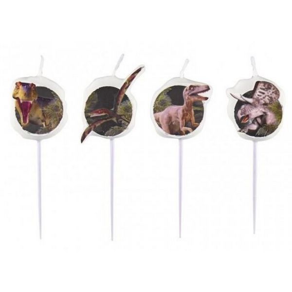 Amscan Dinosaur Attack Pick Candles (Pack of 4)