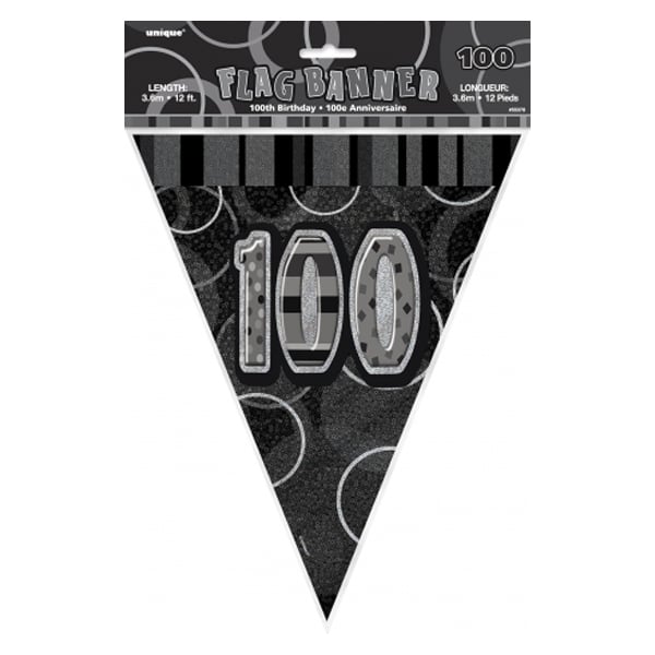 Unique Party 100th Birthday Flag Banner Unique Party 100th Birthday Flag Banner