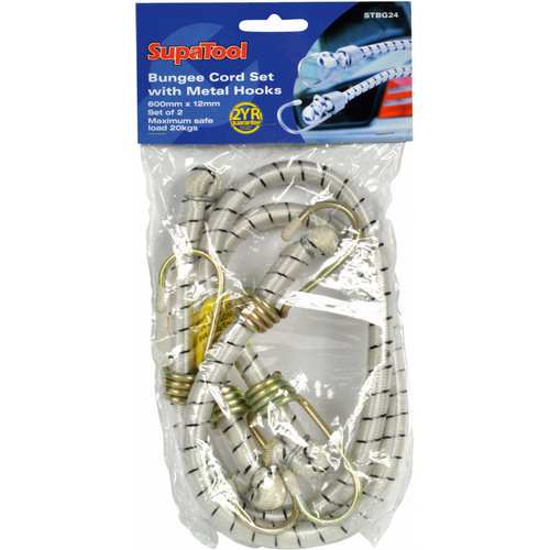 SupaTool Bungee Cord Set med metallkrokar