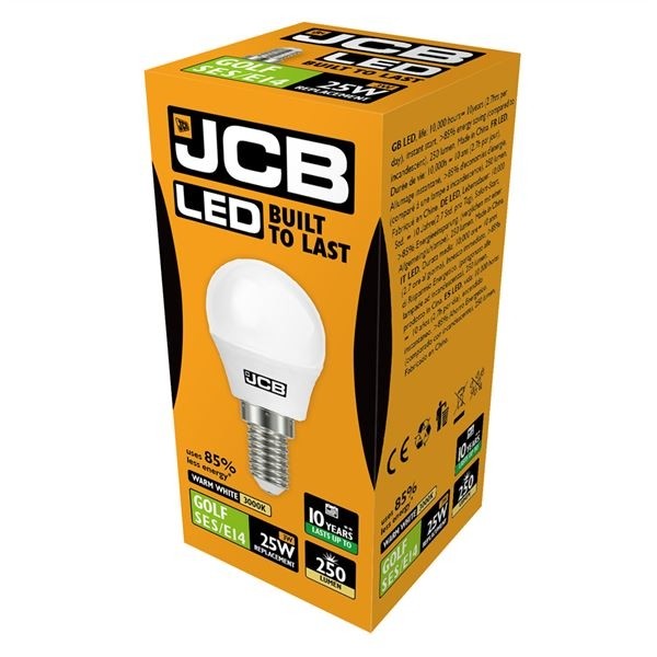 JCB LED Golf 250lm Opal 3w pære E14 2700k