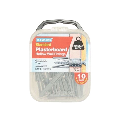 Plasplugs Fastgørelse af gipsplader til almindelig brug (pakke med 10 stk.)