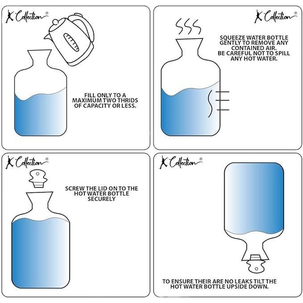 K Collection Heart 2L Hot Water Bottle And Cover (Pack of 2)